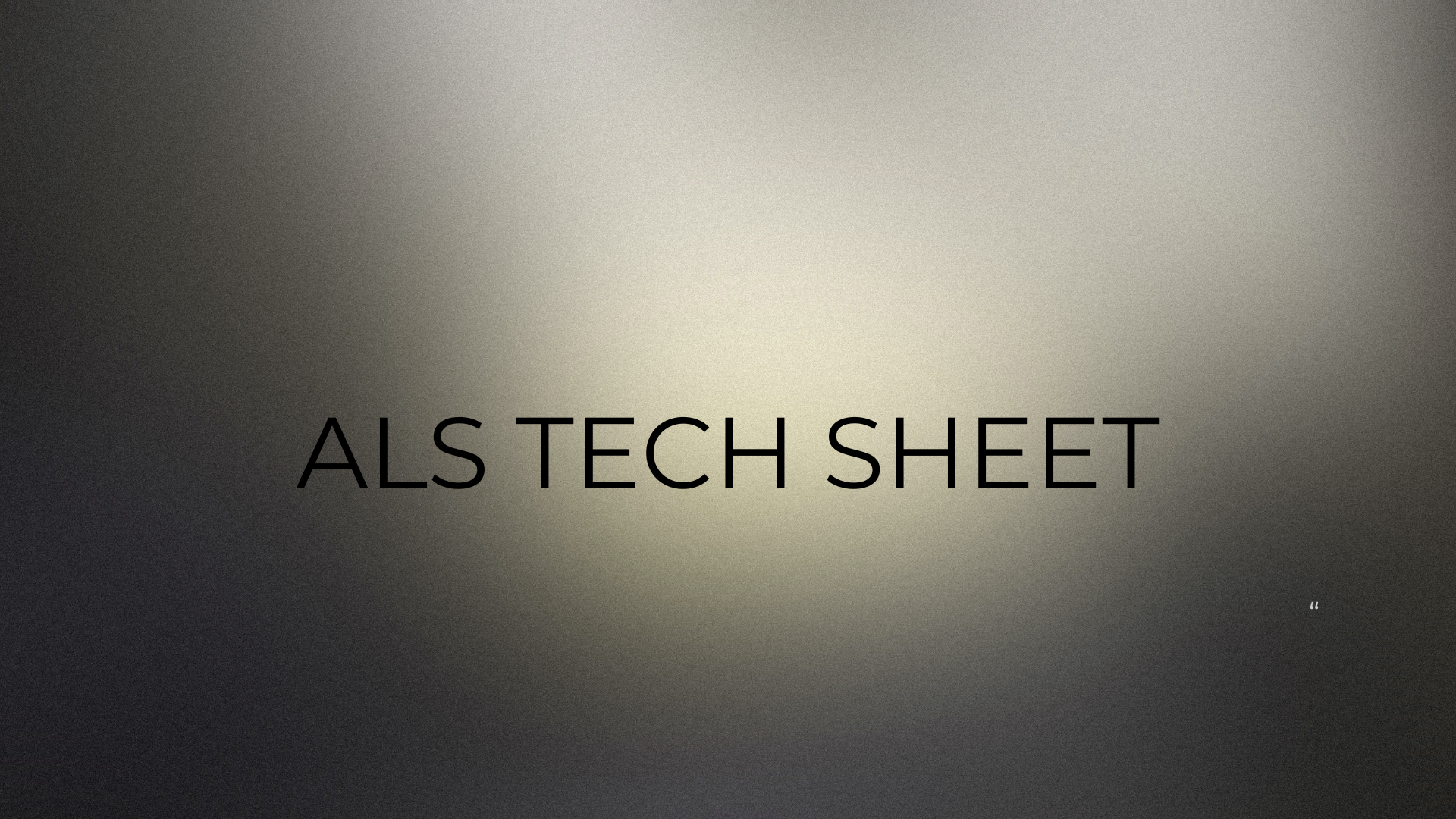 ALS tech sheet